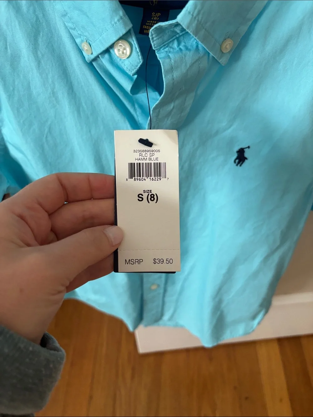 NWT Boys’ Ralph Lauren Boys Short-Sleeve Button-Down Shirt - Aqua Blue